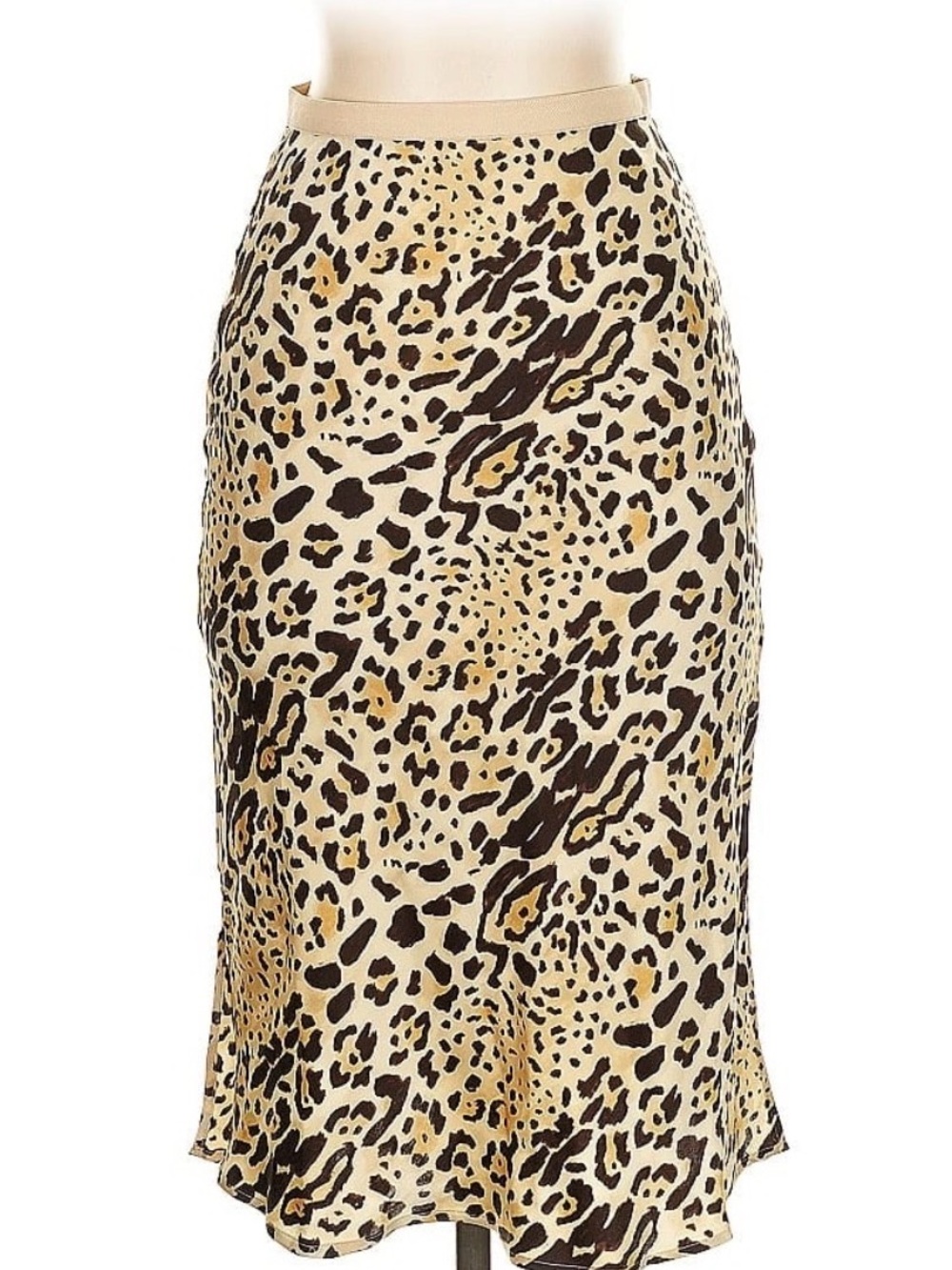 Anine Bing Leopard-Print Midi Skirt in Beige and Brown